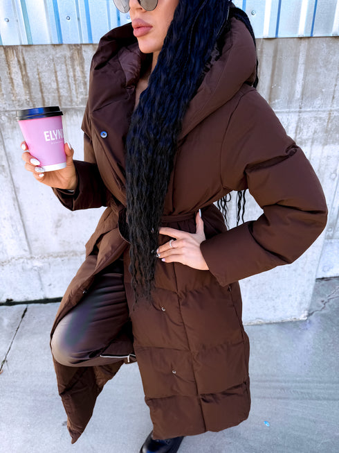 Choco Long Hooded Jacket "BEST CHOICE" FC85